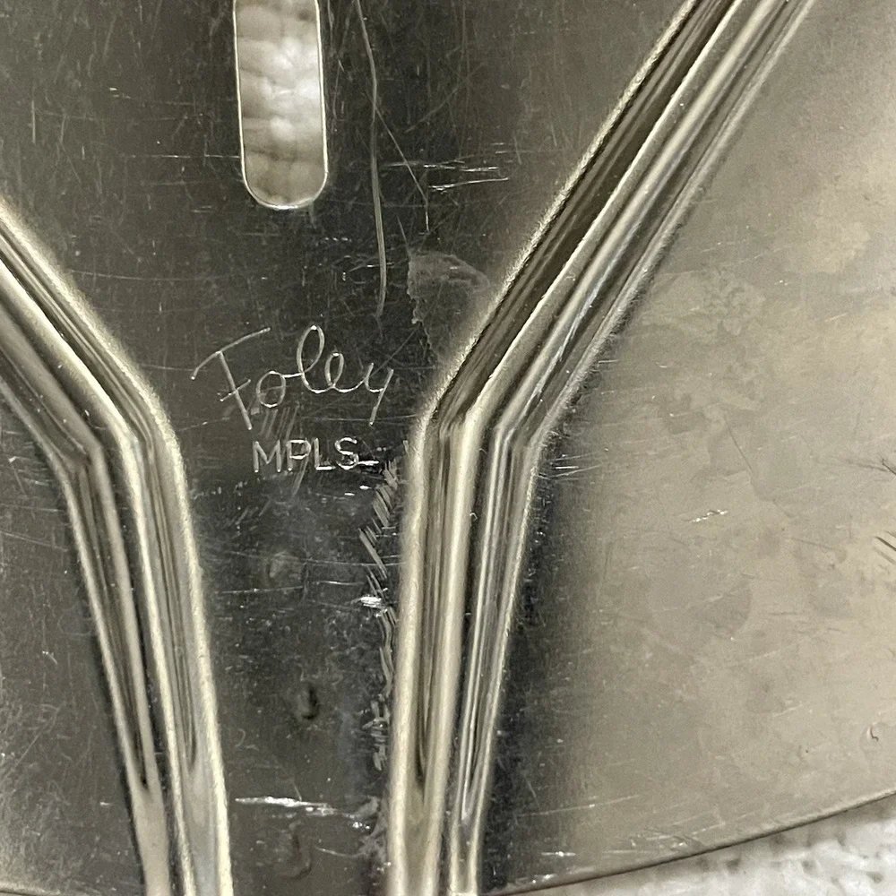 Vintage Foley Wide Slotted Curved Stainless Large Spatula‎ Turner Flipper USA